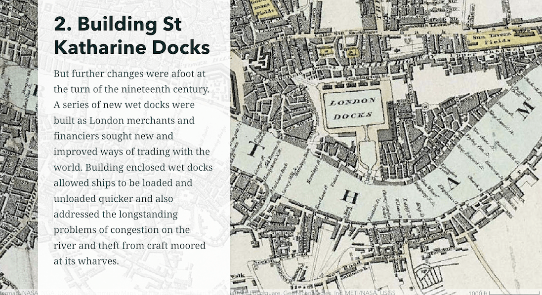 Snippet from the StoryMap